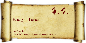 Haag Ilona névjegykártya